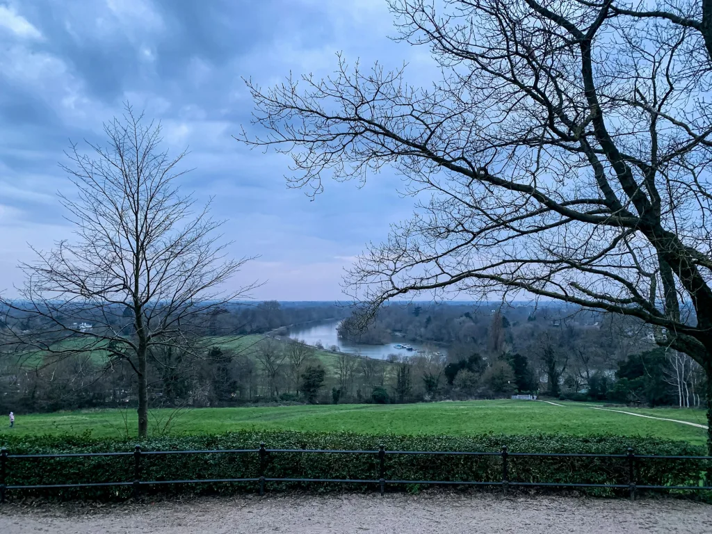 Richmond hill viewing point. Amazing nature, view from Richmond towards Twickenham. West London, UK