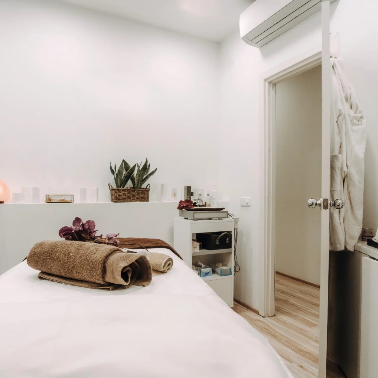 Stylish Spa room interior with massage table