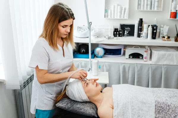 Vacuum massage for lifting body. Removing wrinkles on the face